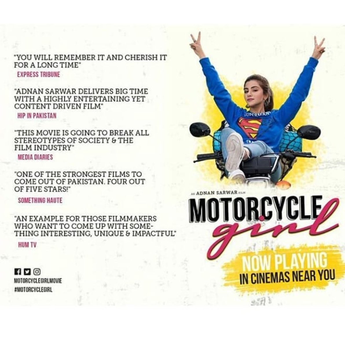 Another fascinating piece of story telling from another local. Great job done by Azad Film Company. 5/5 for me. A must watch! #MotorcycleGirl
#PakistaniCinema #PakistaniFilms #Filmmaking #Filmmaker #InstaDaily #Potd #Film