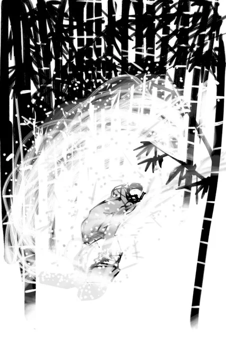 "Bamboo shred"#ZenBrush #snowboarding #illustration 