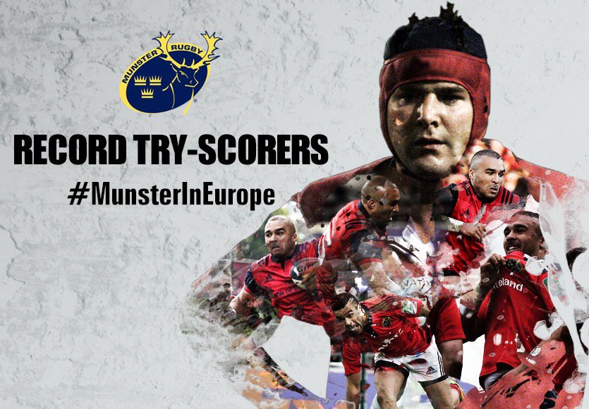 Munsterrugby's tweet photo. Guiding him all the way - Munster U20s, Munster A, Munster - it's only fitting that @SimonZebo today equalled the Munster record of 23 tries in Europe set by one Anthony Foley #Axel

A Munster 15 &amp; a Munster 8 leading the way with 23 #EqualTogether https://t.co/DlgDrlL3Jz