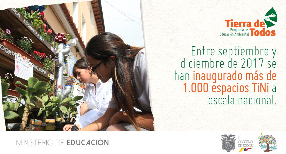 Educacion_Ec's tweet photo. La metodología TiNi que se aplica en todas las instituciones educativas del país no está pensada únicamente para enseñar ciencias, sino también para fomentar los valores humanos #DíaTierraEC https://t.co/7Asf6q3BMy
