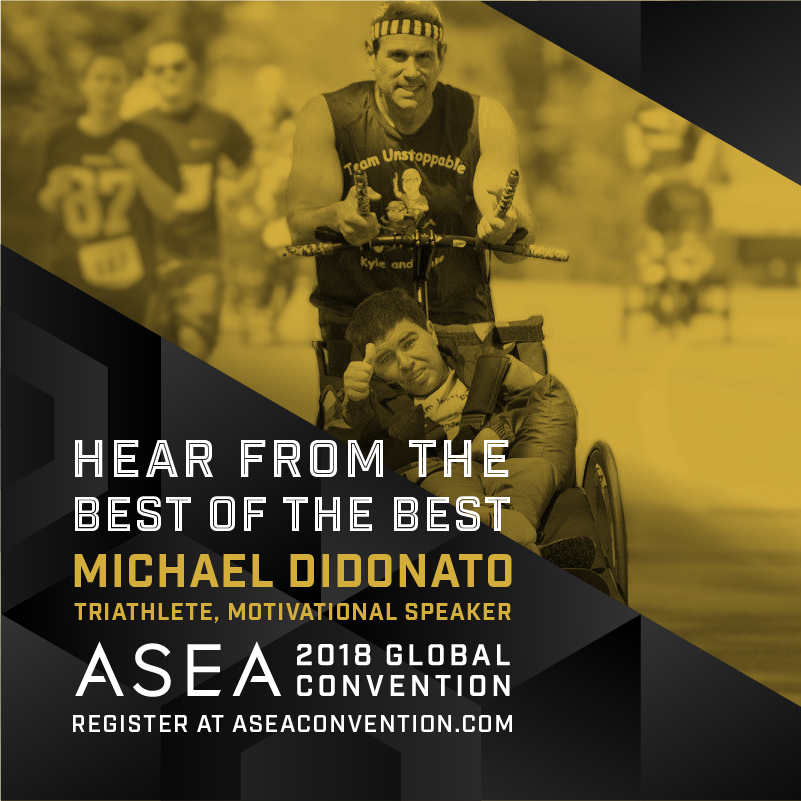asea's tweet photo. ASEA Sponsored Athlete Mike DiDonato is coming to ASEA Global Convention! His story will inspire you as an entrepreneur, and more importantly as a human being. Are you registered? #ASEAconvention https://t.co/U94x2vwq27