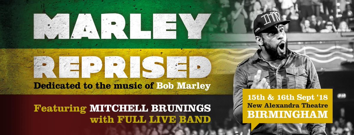 Marley Reprised tickets are selling fast! <a href="/MitchellVoice/">Mitchell Brunings</a> is back in Birmingham @newalextheatre on Sat 15th &amp; Sun 16th September 2018 🇯🇲❤️ 💛 💚
 👇👇 #ReggaeMusic #BobMarley #livemusic #concert #reggae 
buff.ly/2Jj6h5Q