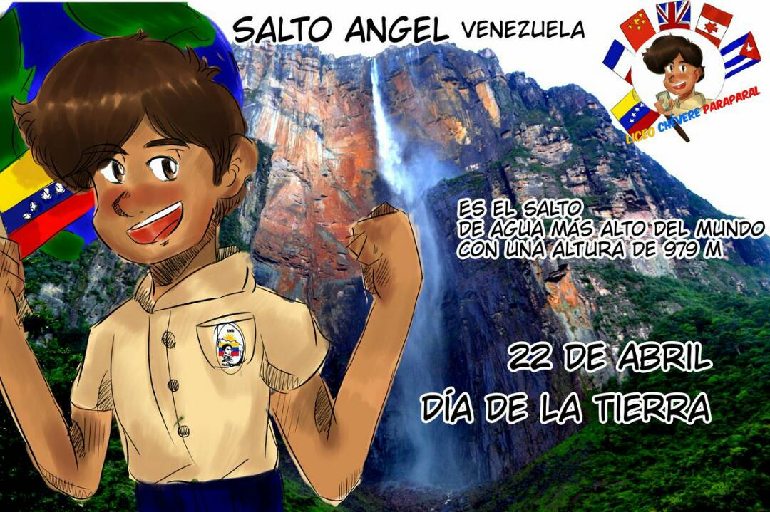 FEVEEMVzla's tweet photo. #22Abr #DiaDeLaTierra | El Kerepakupai Vená,  es el salto de agua más alto del mundo, con una altura de 979 m. Está localizado en el Parque Nacional #Canaima. Es un espacio natural protegido, Patrimonio de la Humanidad por la .@UNESCO_es desde 1994. #TodosConMaduro https://t.co/cgZwd5HYtg