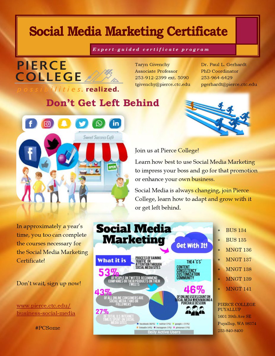 4businesssense's tweet image. #PCSome Having trouble wading through the Social Media jungle at work or in your own business?? Come check us out! Don't get left behind!
pierce.ctc.edu/dept/business/…