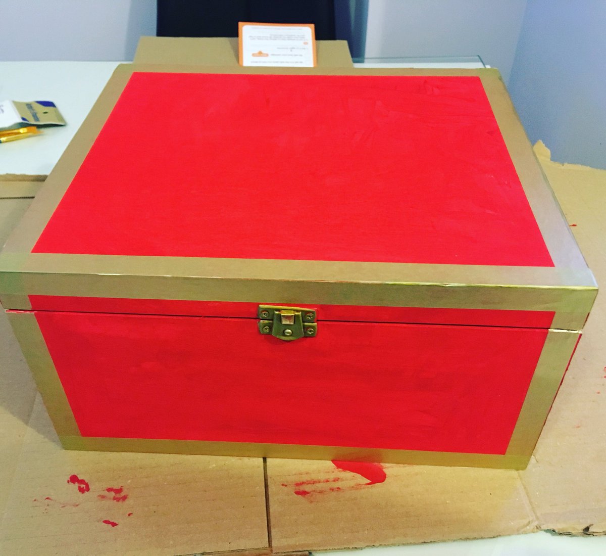 missteachR's tweet image. Stage 2 of my box for #TheViewer : Gold trim!