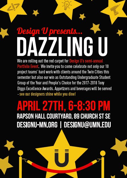 UofMDesign's tweet image. #Design U is rolling out the red carpet for their semi-annual Portfolio Event on April 27! Come celebrate their hard work. Appetizers and beverages will be served. #studentwork #studentgroups