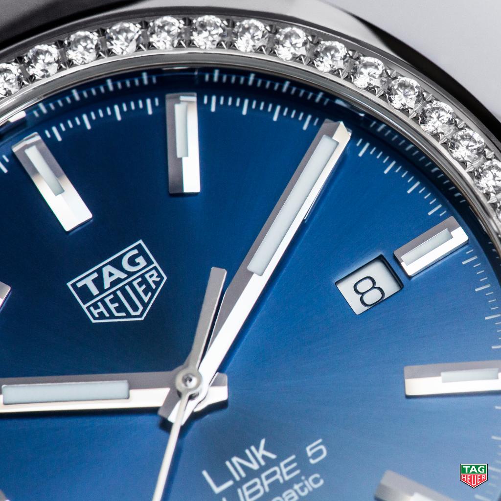 tag heuer link calibre 5 diamonds