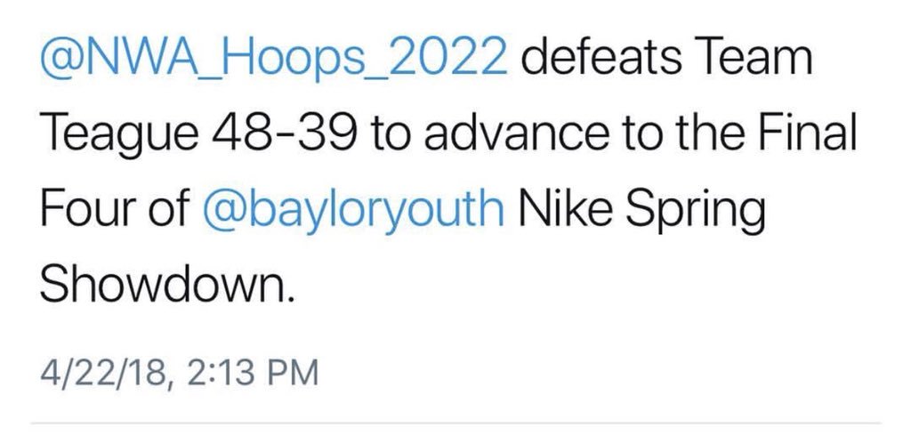 <a href="/NWA_Hoops_2022/">NWA Hoops</a> <a href="/Sauce_MacKenzie/">Coach John</a> @CoachKD21 proud of these 7 kids. Tough competition all weekend &amp; able to fight &amp; show grit. We don’t really care we just play Indiana basketball, HARD! Great win.