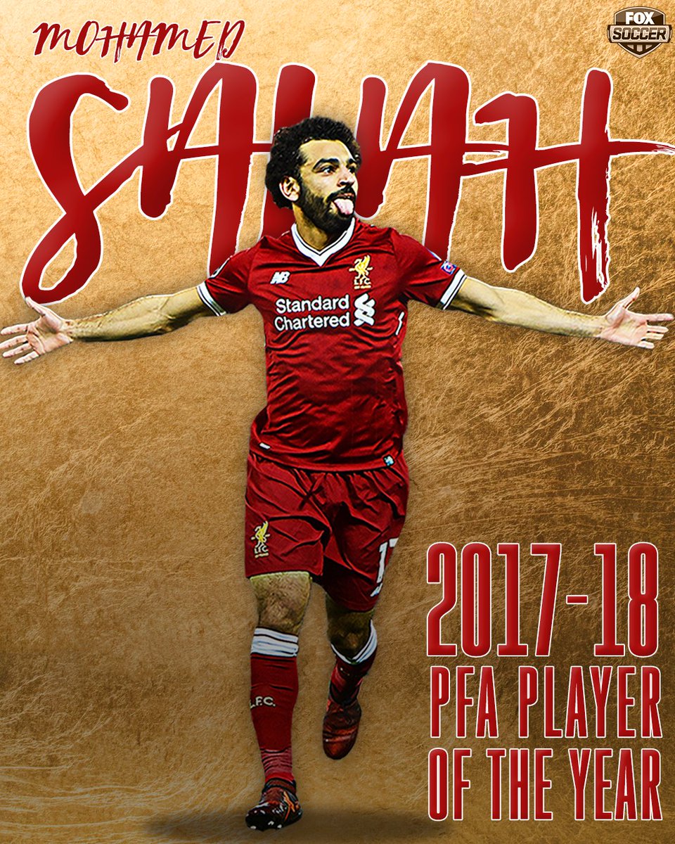 FOXSoccer's tweet photo. The Egyptian King becomes the Premier League King. 

Congratulations, Mo Salah! 👑 https://t.co/aOnqz5kIHt