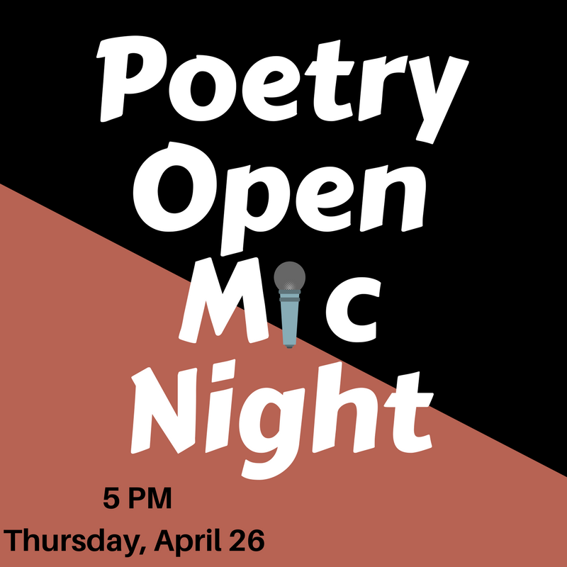 JTownStains's tweet photo. Stop in Thursday, April 26th at 5PM for Poetry Open Mic Night! All ages welcome https://t.co/KNNSZQZnt8