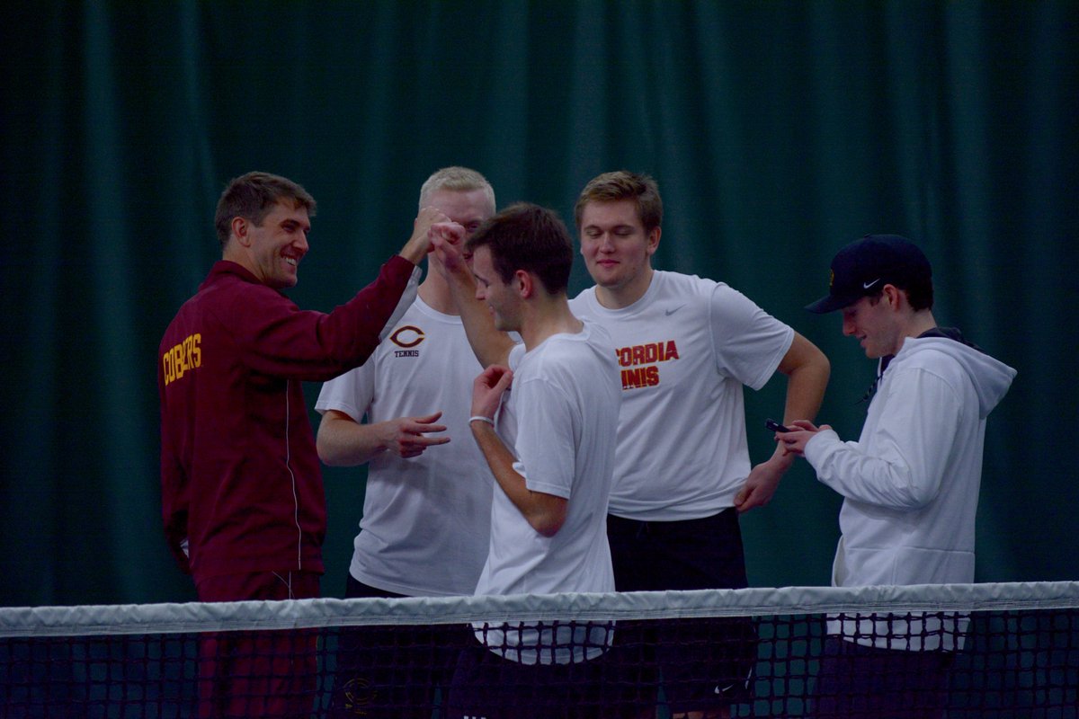 CobberSID's tweet photo. MIAC Playoff Qualifiers!

David Youngs wins the 2nd set 6-4 and clinches the both the match and a MIAC Playoff birth for @CobberTennis. https://t.co/zkMHkiDG9S