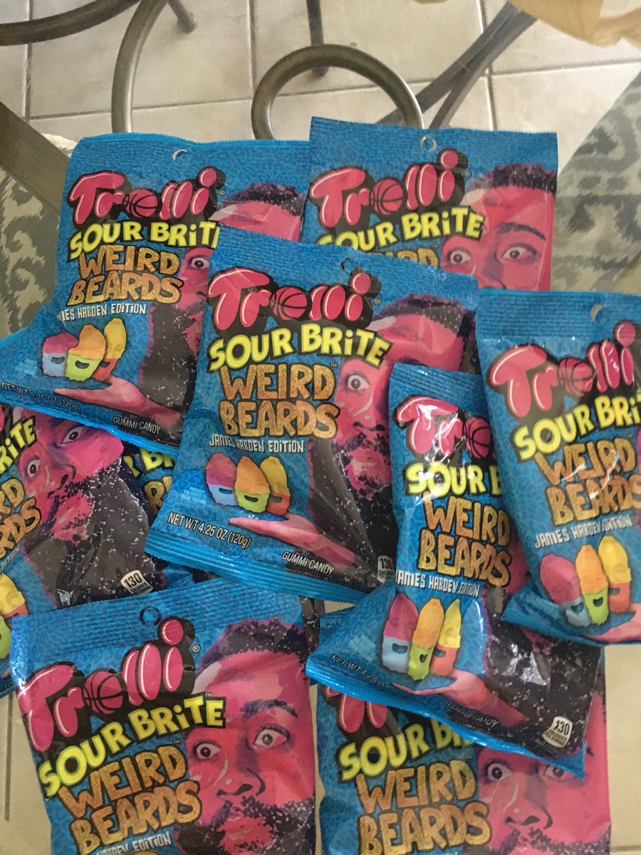 noreenroxanna's tweet photo. When you find @JHarden13 #WeirdBeards @Trolli_USA you buy them all! https://t.co/q92rg3MHue