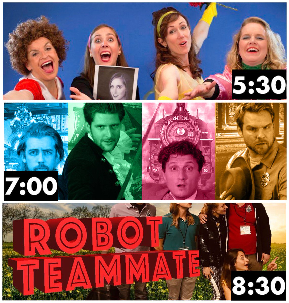ImproStudioThtr's tweet photo. Sunday April 22nd Studio Lineup:
5:30PM- @MusicalTheMusic 
7PM- @BeardedCoLA presents Lost Fiction
8:30PM- @RobotTeammate 
#improv #LAThtr #improvtheatre #musicaltheatre #musicalimprov #storytelling https://t.co/9MjSKqpP0T