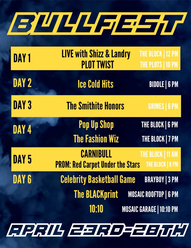 KeyeMack's tweet photo. #BULLFEST2018 is HERE ‼️Keep your 👀 peeled for updates from @jcsu_gbac 🗣💙💛 #JCSU #JCSU21 #JCSU20 #JCSU19 #JCSU18 https://t.co/3a3qjfnNXB