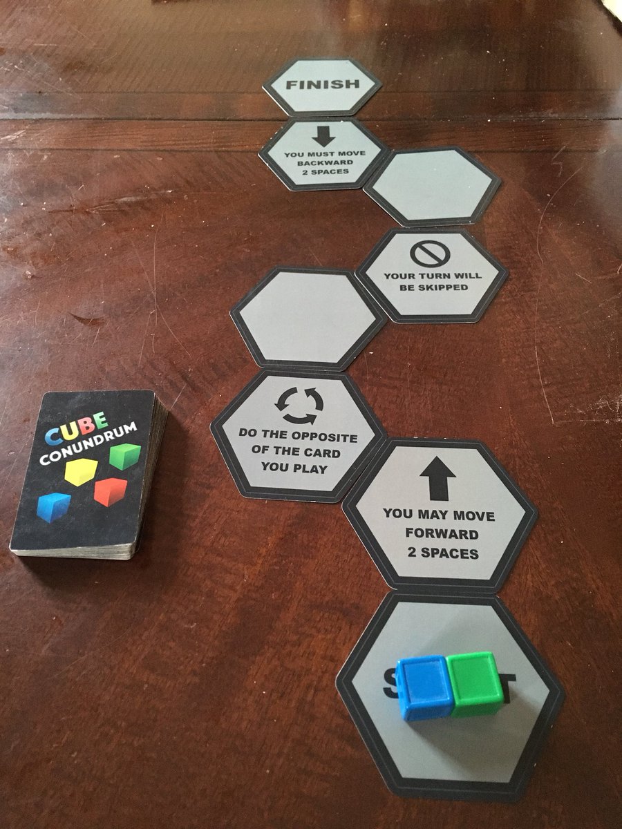 Playin a little cube conundrum with the 7 year old this afternoon. I let him set up the board... should be interesting.