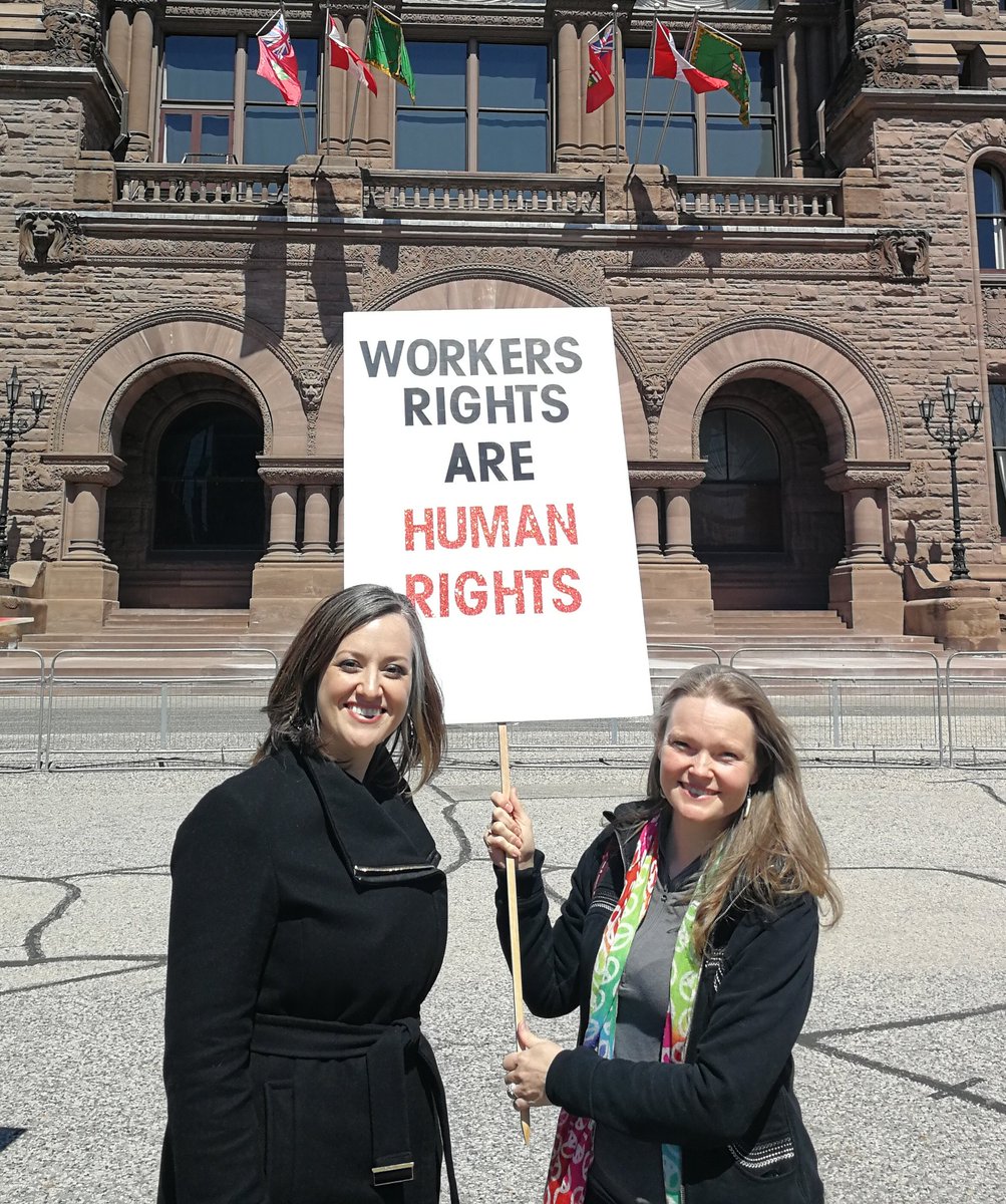 jennkfrench's tweet photo. Some great signs at the #Autoworkers' rally today at Queen's Park! All workers need emergency leave days. Why does this govt think the auto sector deserves fewer than everyone else in the province? #fairnessfortheautosector #autoworkersrally https://t.co/OTvfdd8dZ5