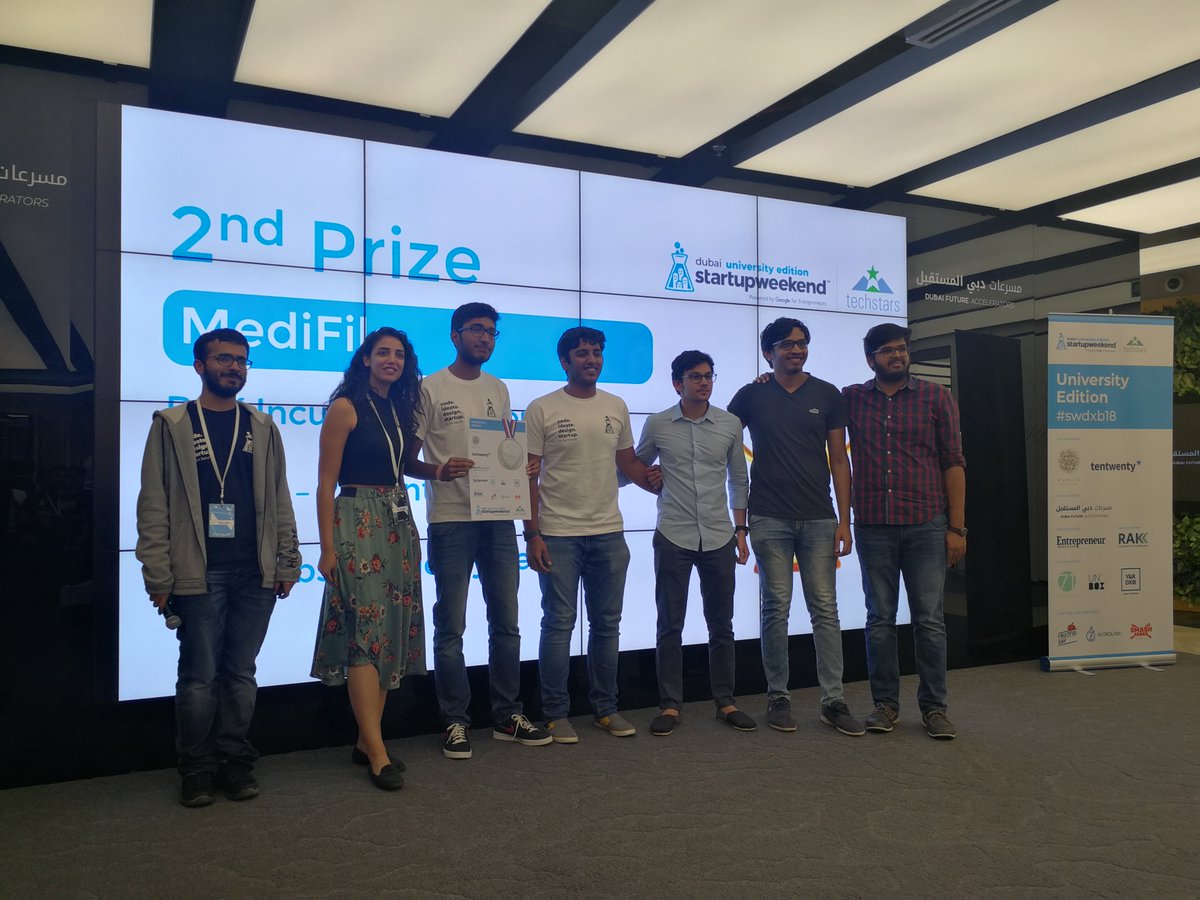 techtownrak's tweet photo. Great Ending for SWDXB University Edition. Winners with #Social Responsibility, #Logistics, and EI Startups made a great contribution.
Thanks to organizers &amp; judges being with us Shahram Hashimi @asadder @joyajlouny Jihad Tayara #startup #business #entrepreneur #tech https://t.co/2crIshV4Zw
