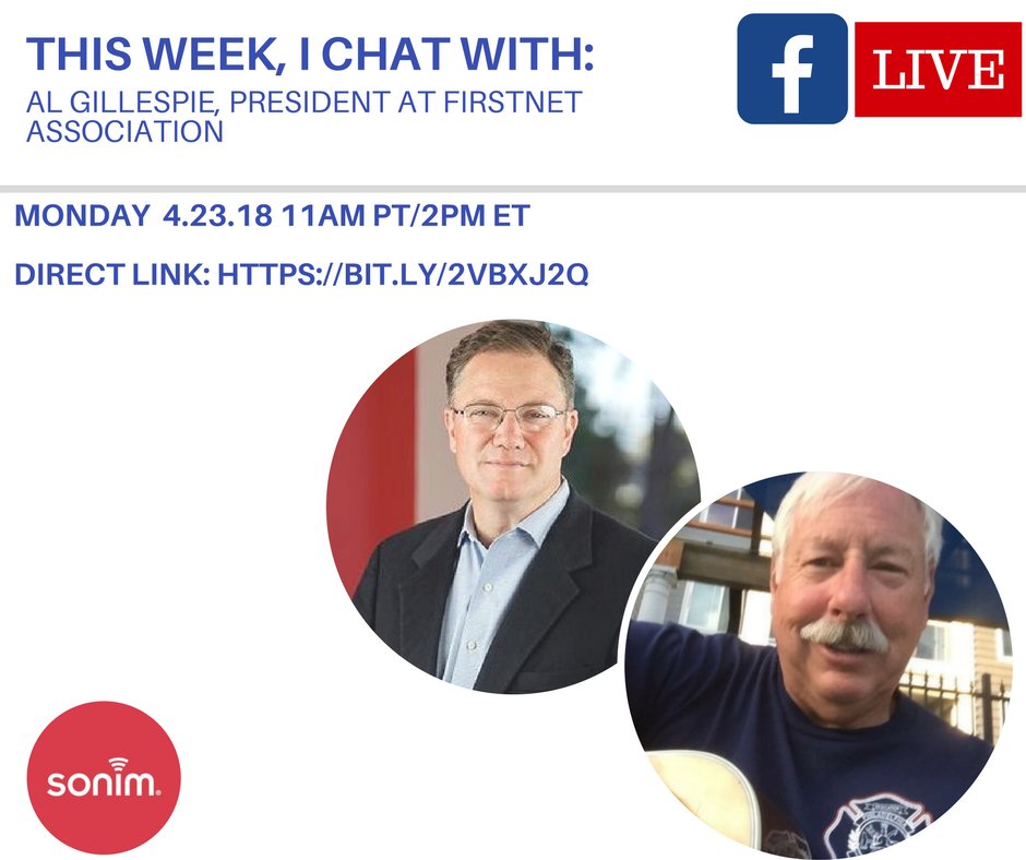 Bobplaschke's tweet photo. Don't forget to join me tomorrow Monday 4.23.18 for my Facebook LIVE with @AlGillespie9 , President at the @FirstNetAssoc https://t.co/wTkZGWWy8e