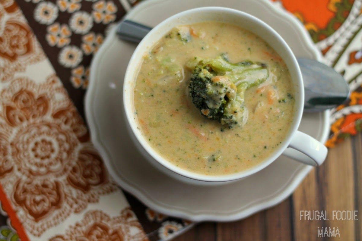 frugalfoodiemom's tweet photo. This one pot, weeknight friendly Light & #Healthy Broccoli Cheddar #Soup is packed full of fiber rich veggies. Get the #recipe now at>> https://t.co/ELXJqq6RSG #broccolicheddar #Paneracopycat #veggies https://t.co/4j3Ck8gkvE