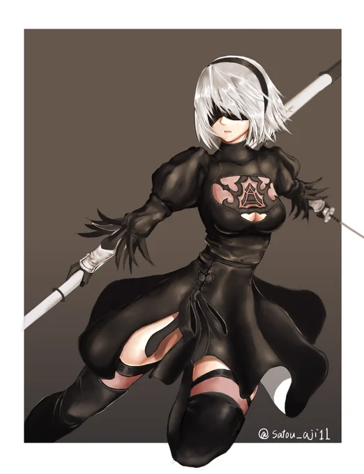 #NieR #ニーア
オートマタの2B
ほんとならレプリカントのキャラ描くべきだった… 