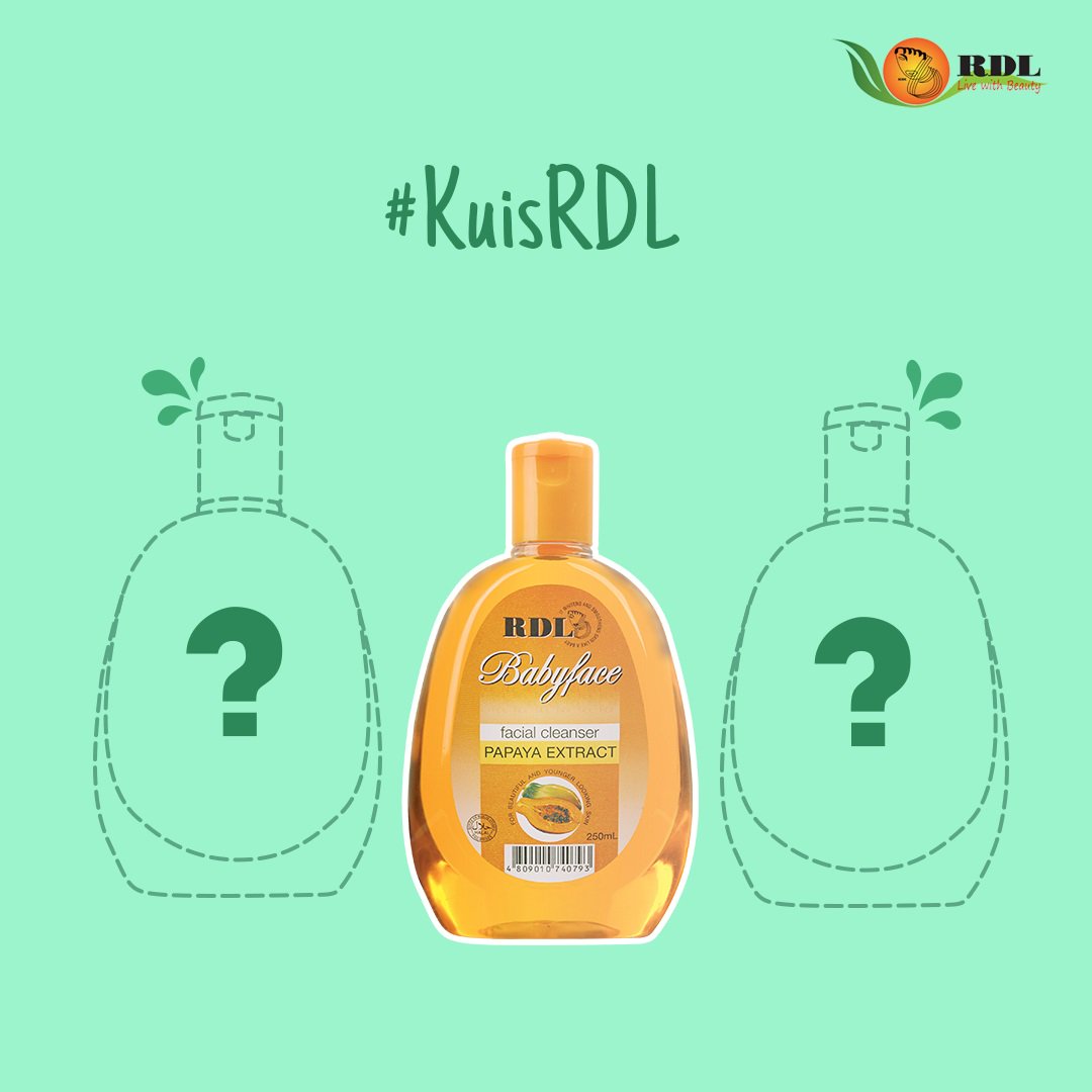RDLIndonesia's tweet photo. Saatnya #RDLKuis nih!
Baru-baru ini RDL mengeluarkan 2 varian Facial Cleanser baru selain Facial Cleanser RDL Papaya Extract, 2 varian tersebut adalah?
#RDLIndonesia https://t.co/Zli3hMHp9i