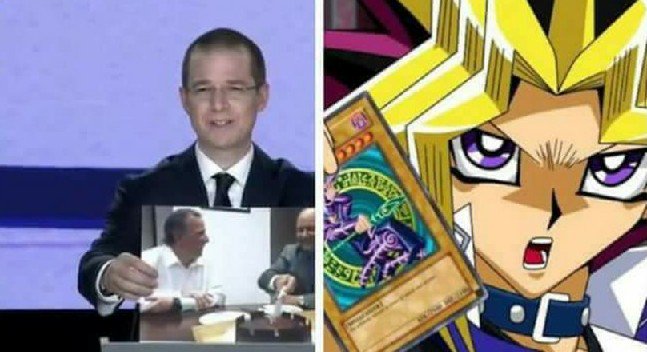 Leo133Gmz's tweet photo. Parece que anda jugando yu gi oh mi compadre :v #Debatedeldebate #Anaya #debatememe https://t.co/nOpE9uqNAo