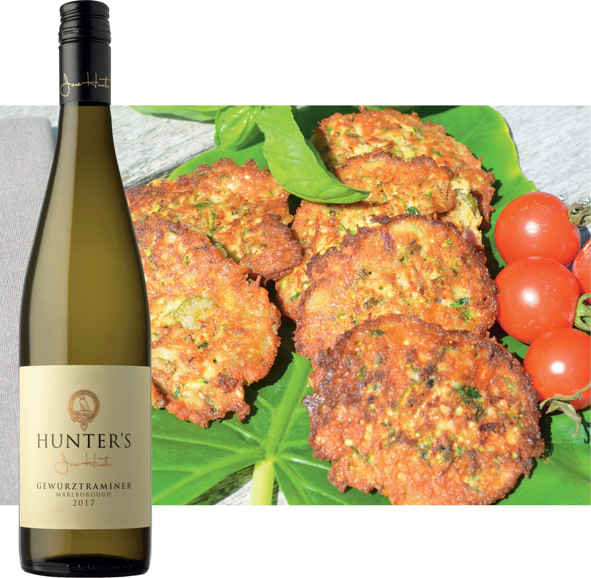 WineNZ_Magazine's tweet photo. Start this week with an adventure by grabbing this daring gastronomical pair of zucchini and halloumi fritters, with the Hunter’s Marlborough Gewürztraminer 2017. #WineNZMagazine #onthetable #wineNZ #winepairing #foodandwine #foodporn #gewurztraminer #wine #ohMonday https://t.co/7cSv1cTkNK