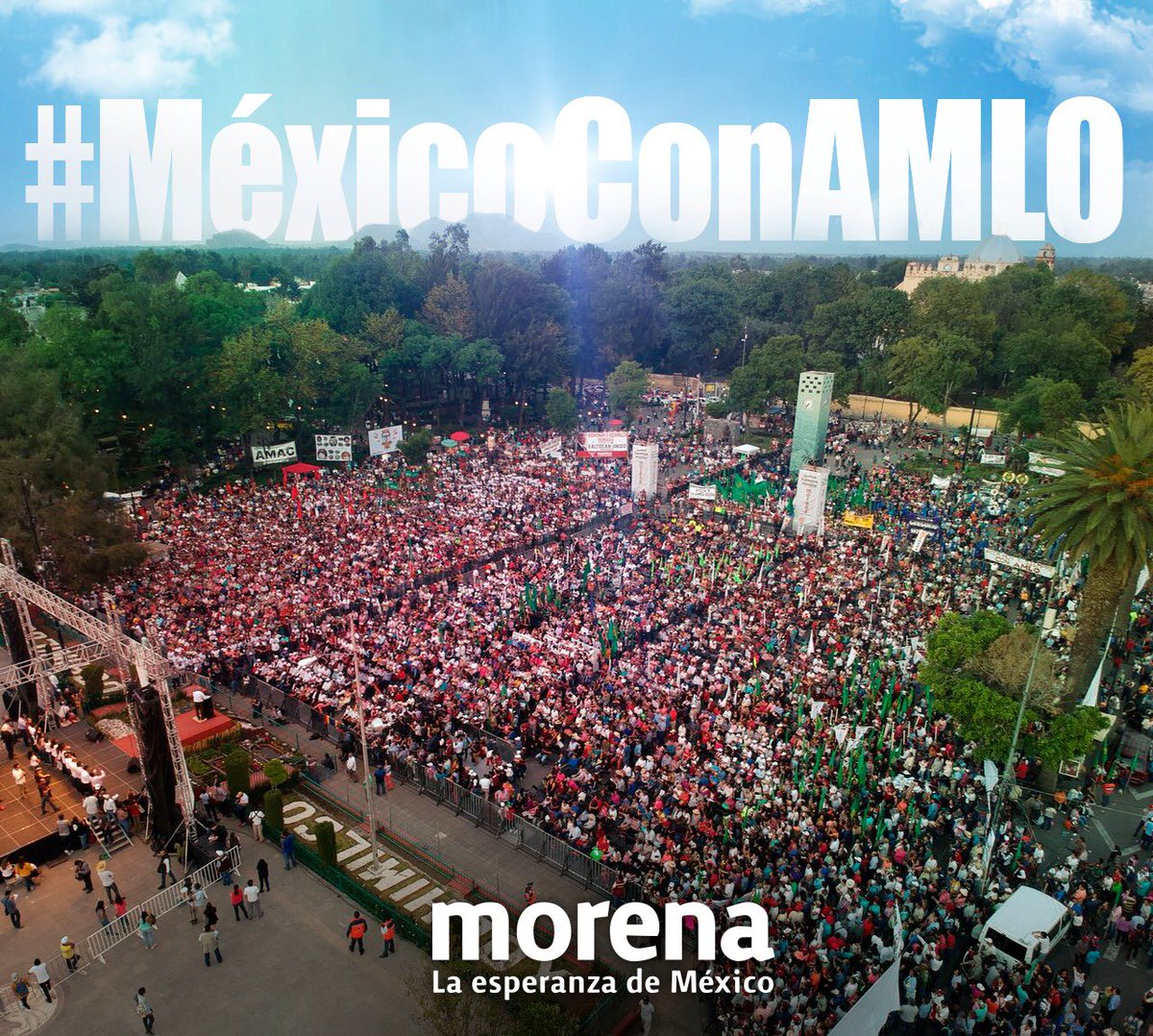 Claudiashein's tweet photo. Por la cuarta transformación de la República. Por recuperar la esperanza en el País y en la Ciudad #MéxicoConAMLO https://t.co/9bXQfkeRni