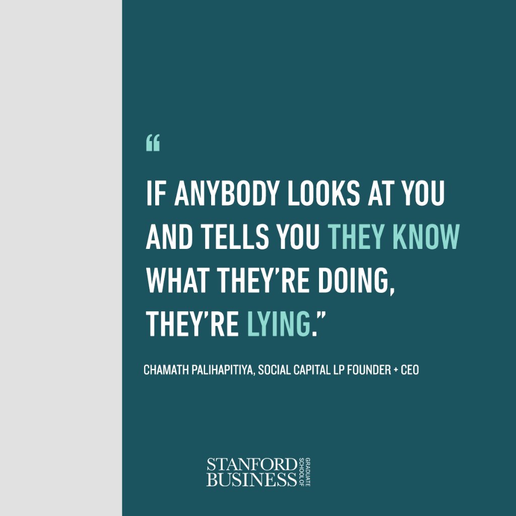 StanfordGSB's tweet photo. Put your trust in those who own up to not having all the answers. https://t.co/XTsknT6os1 https://t.co/u3qPPmngPX