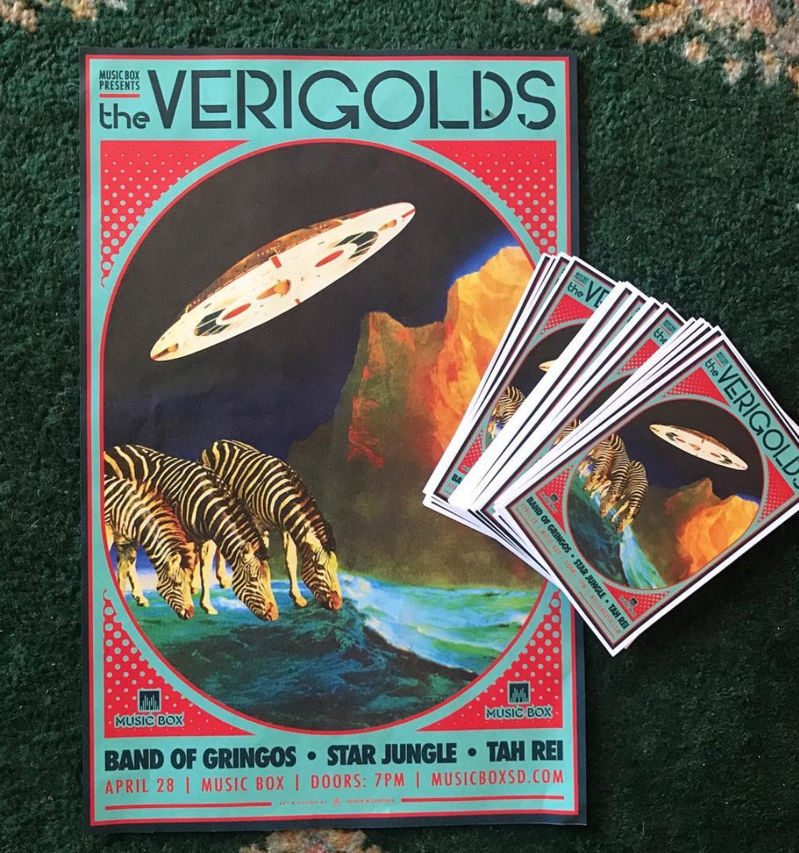 Tune in or Stream <a href="/91X/">91X</a> tonight around 8:30pm 📡to hear a fresh new track and deets about the <a href="/MusicBoxSD/">MusicBoxSD</a> show this Saturday, 4/28! 91x.com #91x #SeaofZebras #MusicBox #Loudspeaker #Verigolds