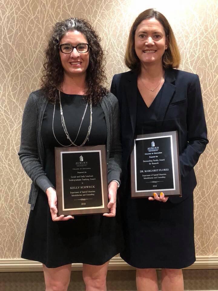 CONGRATULATIONS! Mrs. Schweck has been named the Auburn University College of Education’s Undergraduate Faculty of the Year and Dr. Flores has been named AU COE’s Researcher of the Year!
