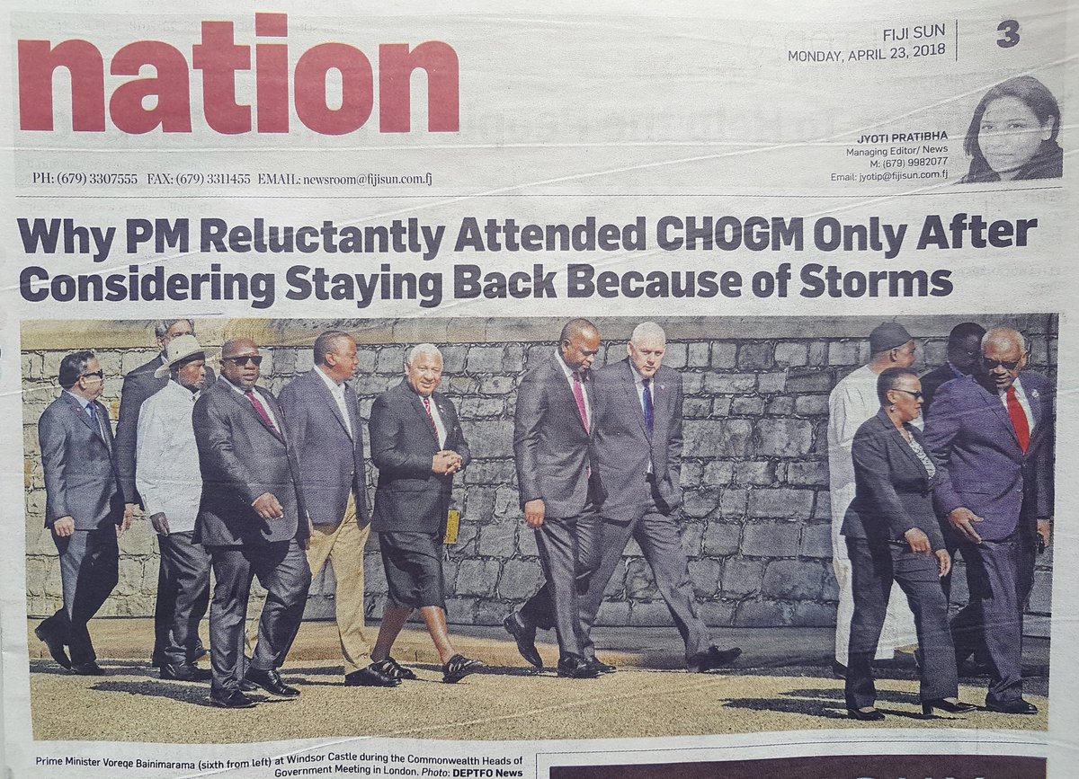 angry_kpra's tweet image. Our very own Reluctant Hero at #CHOGM2018. Vinaka @FijiPM. 

#ButFirstLetMeTakeASelfie #Talanoa4ambition