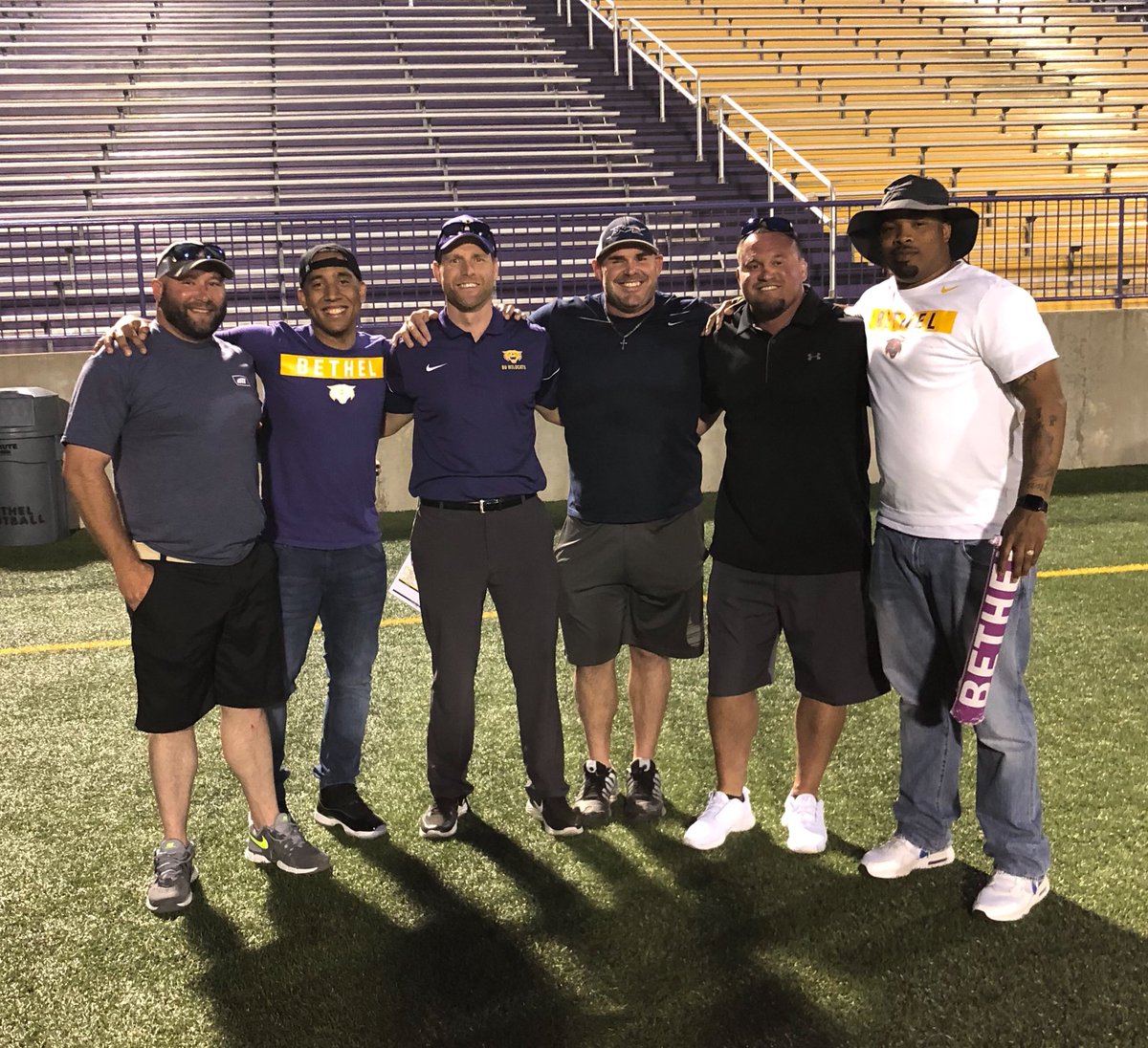BrentDearmon's tweet photo. What a great night last night! I love when @BU_FootballTN alumni come back home to watch some football. These guys built this place and itβs our job to #reBUild18 and #RestoreTheB https://t.co/aZ3z7NaN9G