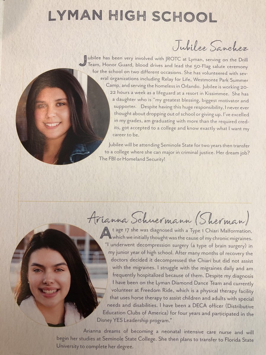 LymanHighSchool's tweet photo. Congratulations Arianna and Jubilee! The 2018 Seminole South Rotary Club’s Rising Achiever Program Scholarship Recipient! #WeAreProudOfYou #WeAreLyman https://t.co/T7MTB72bKa