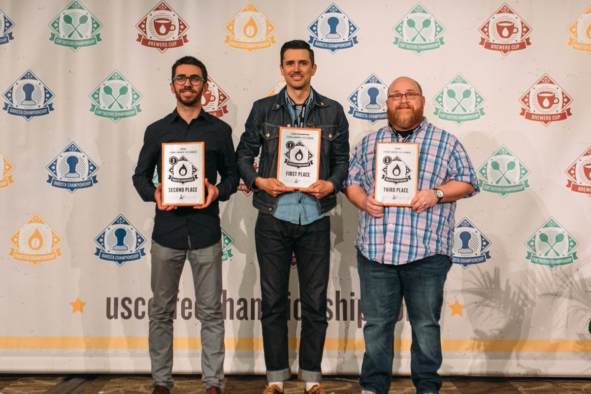 Congratulations to the 2018 U.S. Coffee Champions! #CoffeeExpo2018 #USCC
U.S. Barista Champion: Cole McBride
U.S. Brewers Cup Champion: Rebecca Woodard
U.S. Cup Tasters Champion: Ken Selby
U.S. Roaster Champion: Ian Picco