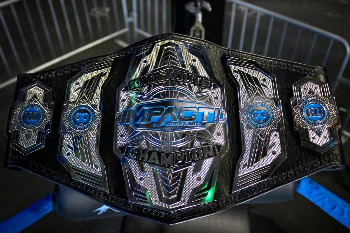 PodcastOTT's tweet photo. We have to admit...
These @IMPACTWRESTLING titles look pretty awesome. The silver on black is bold and powerful. 

Step it up @WWE and dump the red and blue leather. https://t.co/Kr97bfFwn8