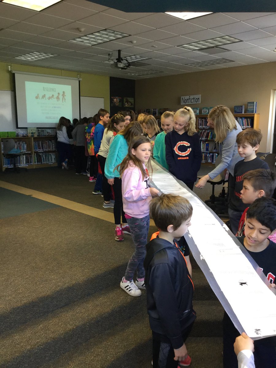 PierceDownerLRC's tweet photo. Our 4th graders loved seeing Kate Hannigan's Scroll of Doom and hearing how she comes up with ideas and cool words!! @KateChicago #dg58learns #dg58lrcs @PierceDowner @AuthorFestDG58PTA https://t.co/k6nLSWnCMK