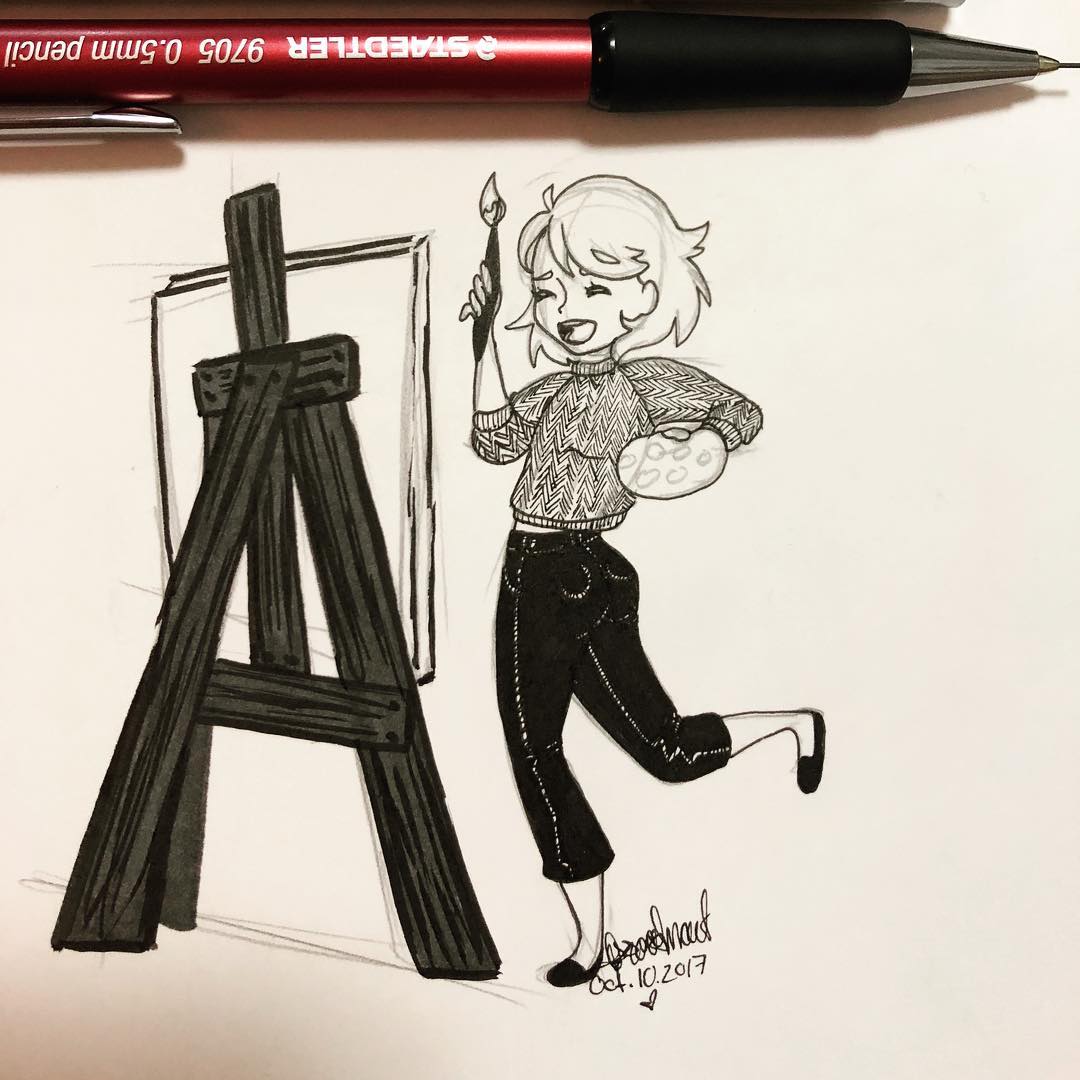 Content_Surge's tweet photo. A self portrait by @JessicaMaeRose! Creating art often makes us as happy as Jess here, but if that's not the case for you today, or on other days, no worries! Art can be all kinds of emotions.

Hope your #Sunday has been good!

https://t.co/ARzuQzWb2L https://t.co/aWYvBQDNjE