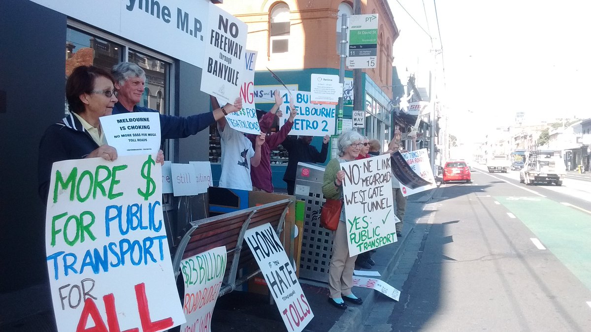 yarra_campaign's tweet photo. #GetOnBoardVic at Richard Wynne's office on Brunswick Street. Why $23BILLION on more roads funding that will choke #Melbourne and is NOT a long term transport solution!! #springst https://t.co/SXO5J0BgRd