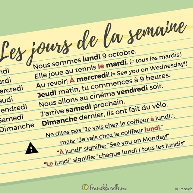 Learn French Geneva On Twitter On Est Quel Jour