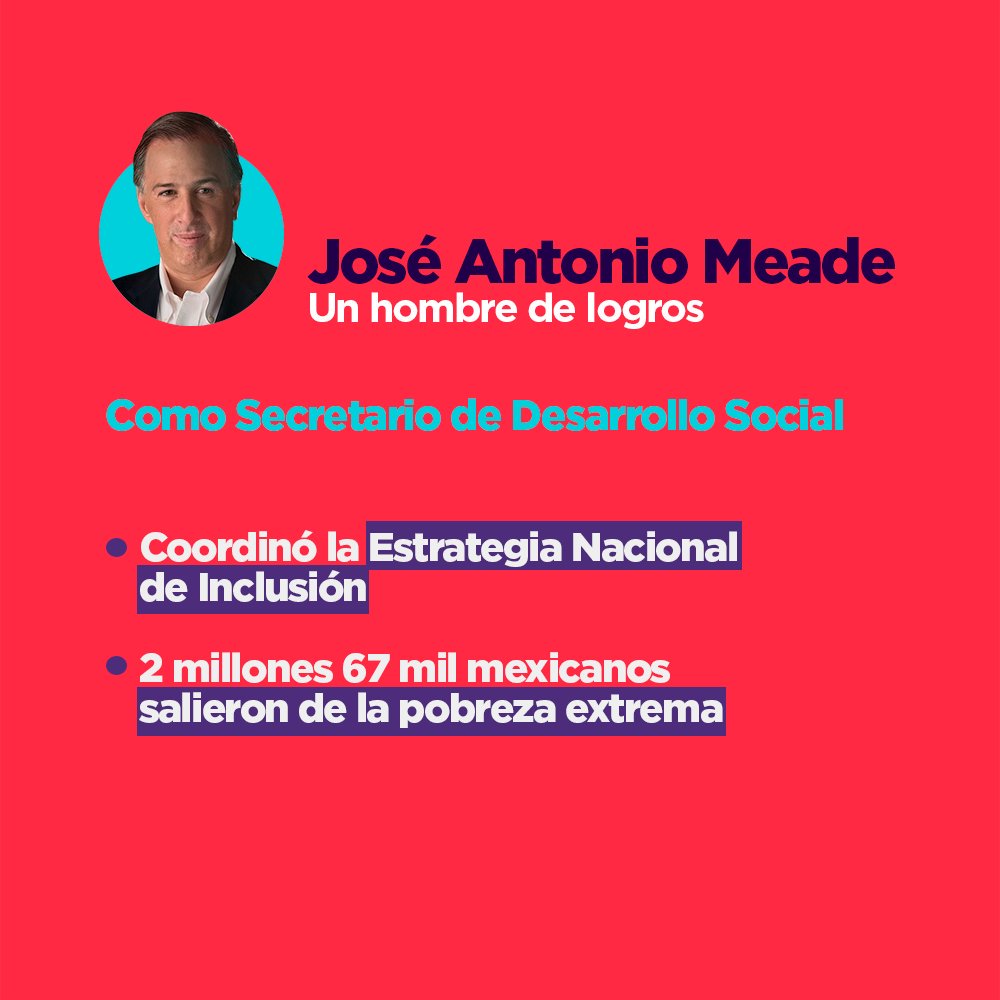 PRI_Nacional's tweet photo. .@lopezobrador_ hace afirmaciones que no se sustentan en nada; @JoseAMeadeK dio muy buenos resultados a su paso por la Secretaría de Desarrollo Social. #MeadePresidente https://t.co/lpujMiMW6m