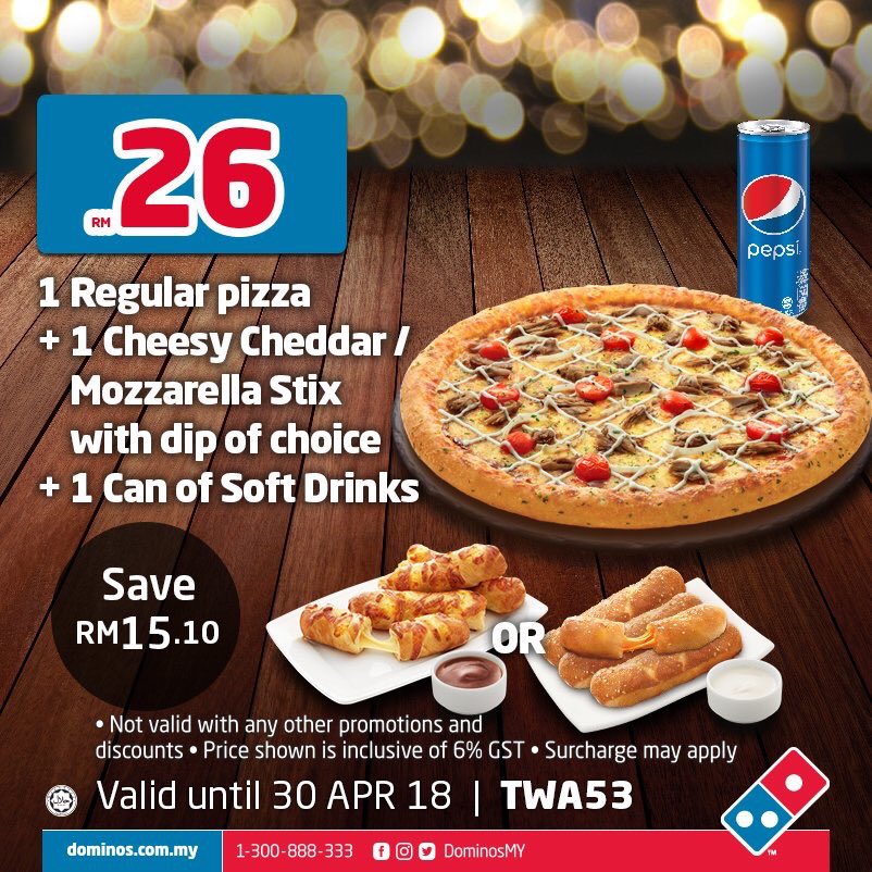 SenawangTV's tweet photo. DOMINO PIZZA BUAT PROMO 🍕 

Guna kupon promo Domino Pizza ni valid till 30 April 2018. 

p/s : Gambar last ada cara camne nak redeem

RT &amp; Sebarkan ! 🤙🏻☺️ https://t.co/vSX00TvSkP