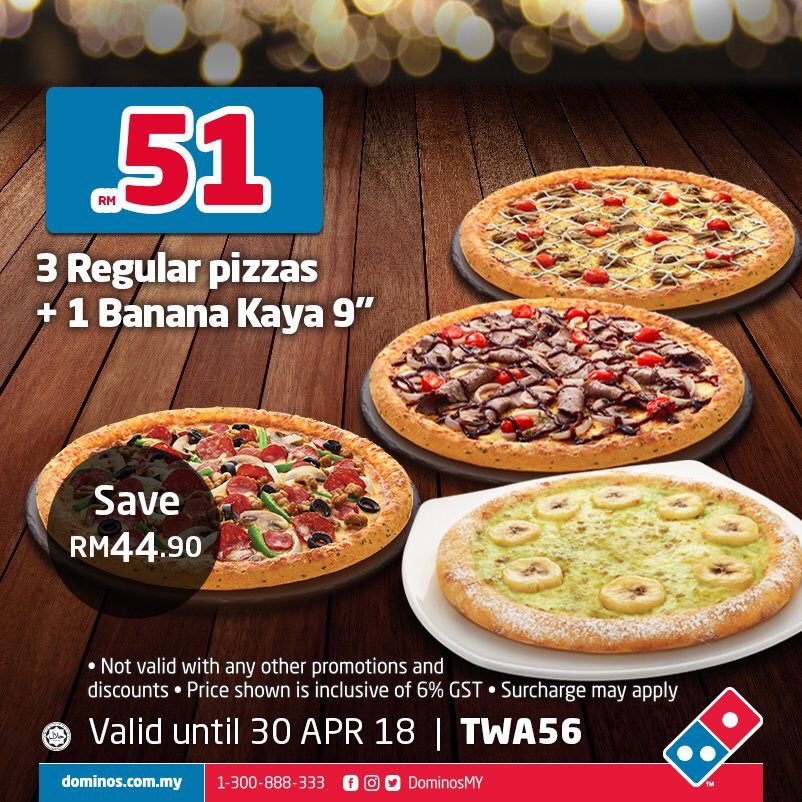 SenawangTV's tweet photo. DOMINO PIZZA BUAT PROMO 🍕 

Guna kupon promo Domino Pizza ni valid till 30 April 2018. 

p/s : Gambar last ada cara camne nak redeem

RT &amp; Sebarkan ! 🤙🏻☺️ https://t.co/vSX00TvSkP