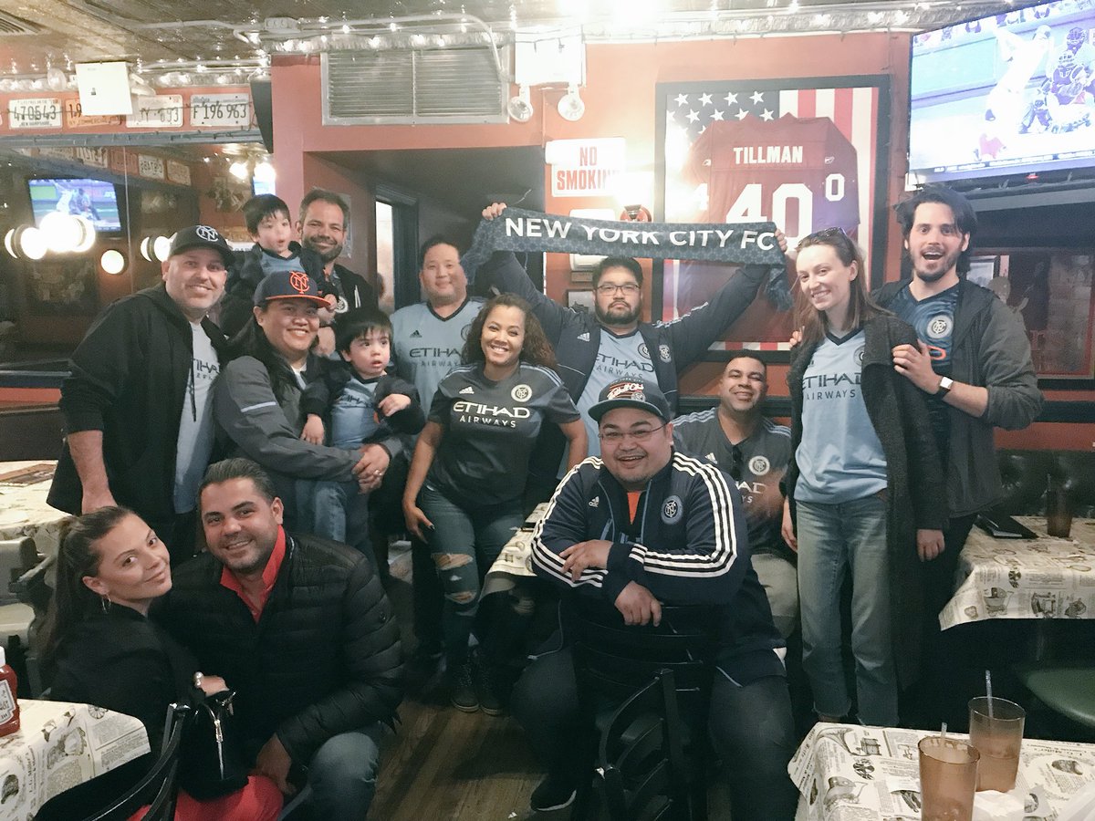 MJT27's tweet photo. Tough first loss for #NYCFC but the bright side is we had a solid crew again at @KettleBlackBar and we’re back home at #EtihadPitch next week. See you all soon!!! #Section234 #Section130 @ThirdRailSC #NYCFCfamily #BKsquad #BayRidgeCrew @NYCFC #spreadloveitsthebrooklynway https://t.co/zH8EuVtSzB