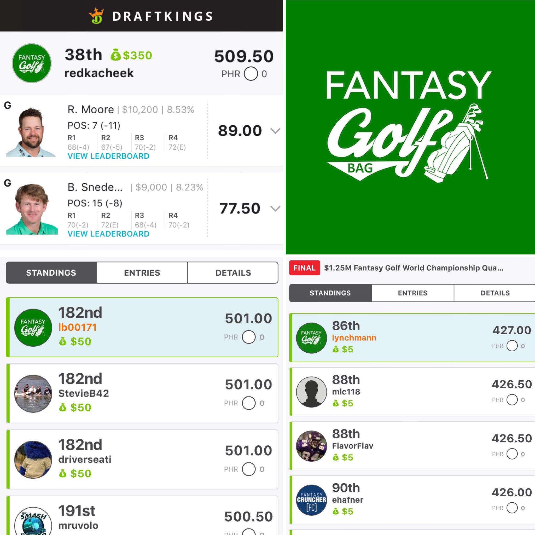 Fantasy Golf Bag on Twitter "Even with some chalky names missing the