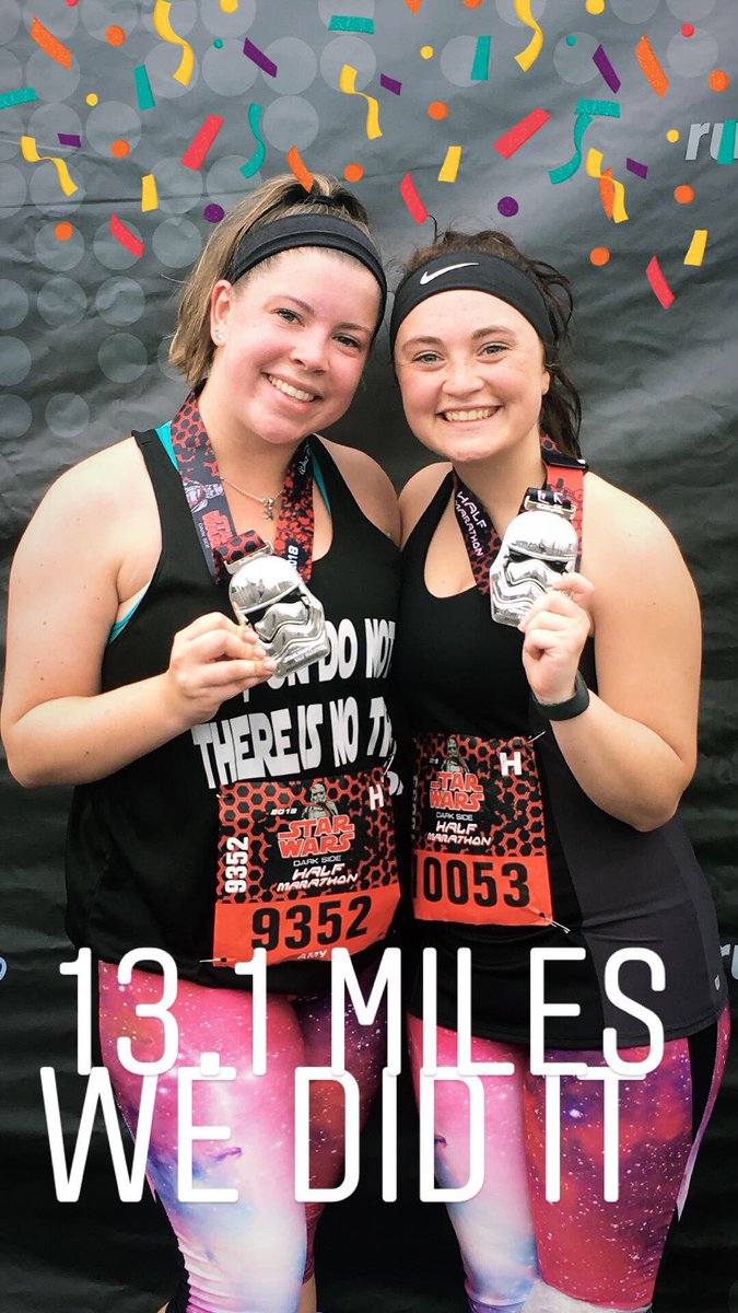 DannaSwindall's tweet photo. #runDisney #DarkSideHalf not too bad for our first half marathon! https://t.co/GqTYcmkTAI