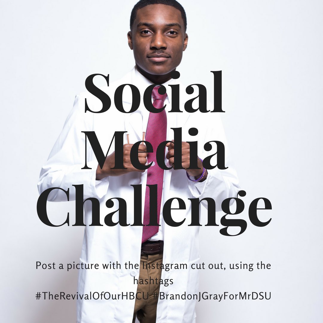 GraysAnatomy___'s tweet photo. Brandon J. Gray challenges you to participate in his social media challenge. Unlike the other challenges you face, this one isn’t here to DEFEAT you but to REVIVE YOU! Stop by this MONDAY and WEDNESDAY at his table in the MLK student center from 3-5 pm https://t.co/sOsHm8aHPn