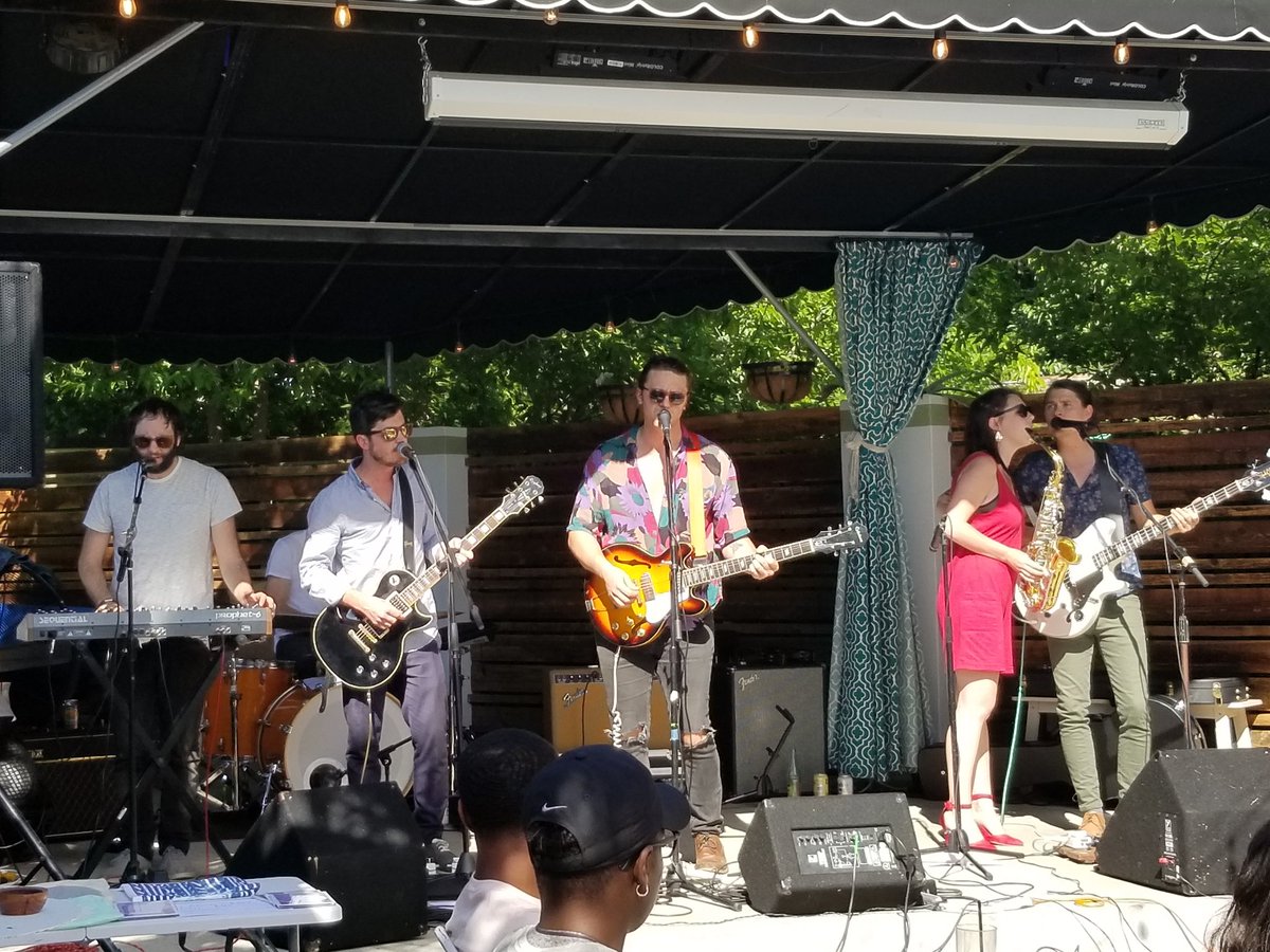 LouisValdez1's tweet photo. Hanging out on East 7th Street. Enjoying the beautiful day at @KittyCohens listening to the  @MIDCENTURYband on the @SideProjSundays stage. #livemusic #SundayFunday #ATX https://t.co/uy6szmxn2K