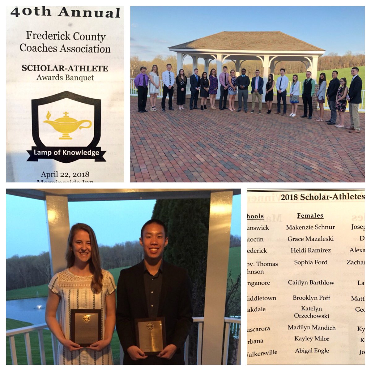 FcRoundball's tweet photo. 40th FCCA Annual Scholar Athlete Banquet. Congrats to all School Winners and Special Congratulations to this year Ron Engel Male Scholarship and Jack Griffin Female Scholarship winner. @allieberube @joeferrarofnp @TitansBBBall01 @WDVMSports @Coach516 https://t.co/2iyWLErLZC