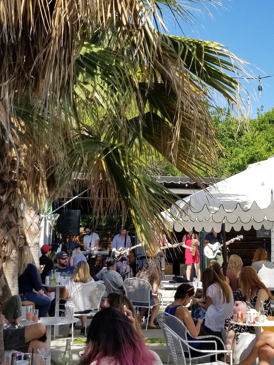 LouisValdez1's tweet photo. Hanging out on East 7th Street. Enjoying the beautiful day at @KittyCohens listening to the  @MIDCENTURYband on the @SideProjSundays stage. #livemusic #SundayFunday #ATX https://t.co/uy6szmxn2K
